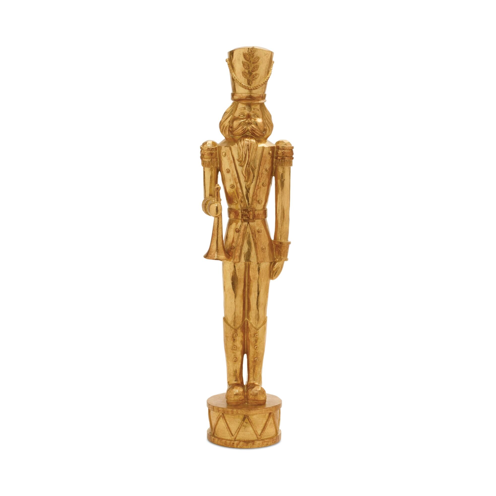 Gold Holiday Nutcracker Statue Set